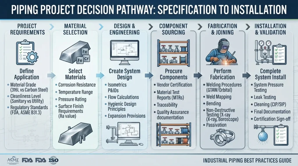 Sanitary Process Piping vs Utility Piping: Key Differences